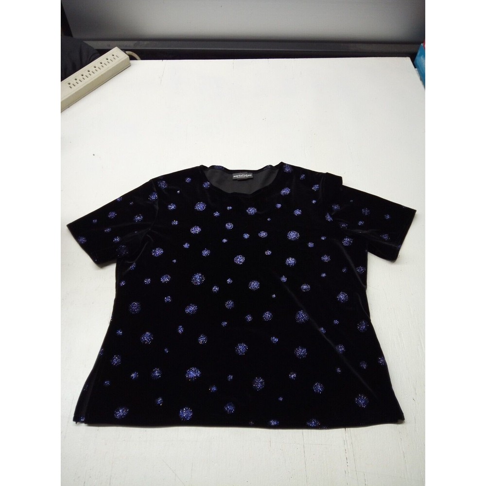 VTG Notations Clothing Co. Black Velvet 3 PC. Suit Snowflake Top Size  Large